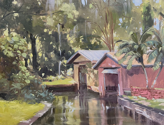 Boat Houses On Venetian Canal